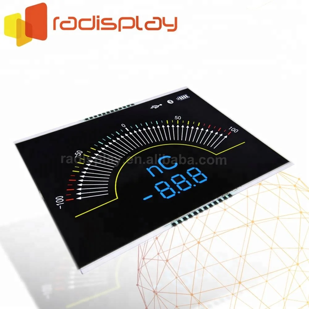 VA Square Programmable 7 Segment Monochrome Lcd Display Module