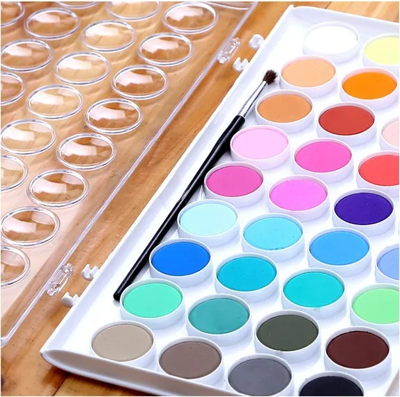 
water color artist paint cake 12/18/24/36 assorted watercolor field sketch set with brush 
