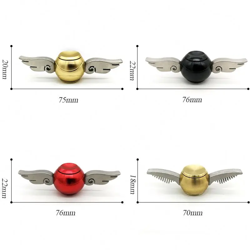 Спиннер «Золотой снитч», металлический ручной Спиннер с крыльями Купидона, игрушка для декомпрессии, подарки для детей