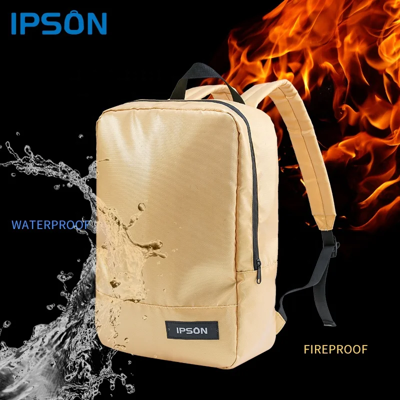 Custom Waterproof  Fireproof Zipper Bag Backpack Laptop Bag