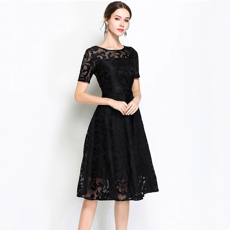 
Wholesale Women Summer Short sleeve Lace Dress 