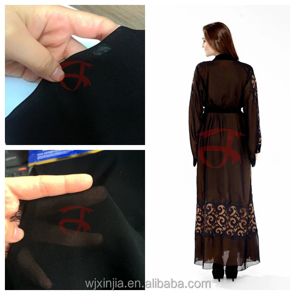 Formal Black Wool Chiffon Abaya Scarf Fabric for Muslim Women Scarf