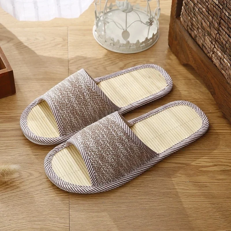 Summer bamboo open  toe indoor home slipper sandals