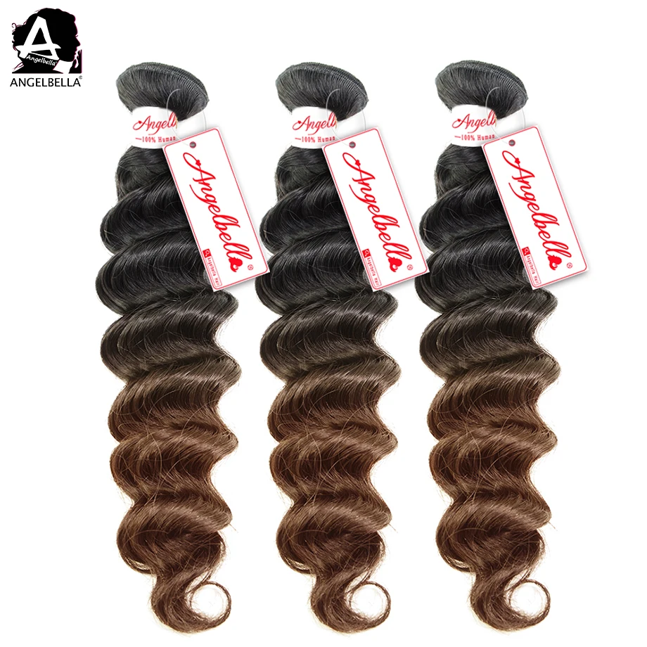 Angelbella cheap wholesale Loose Body Wave Human Hair Bundles Ombre Bundles Hair Weaves brazilian hair bundles