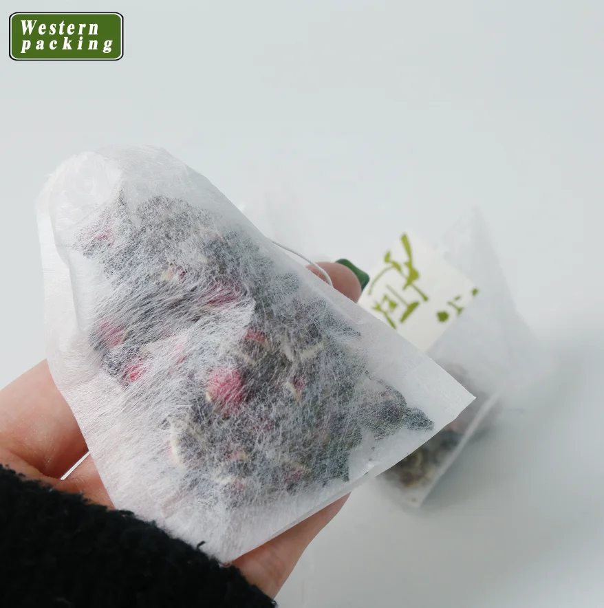 
Biodegradable Triangle Teabag with empty tea bags 
