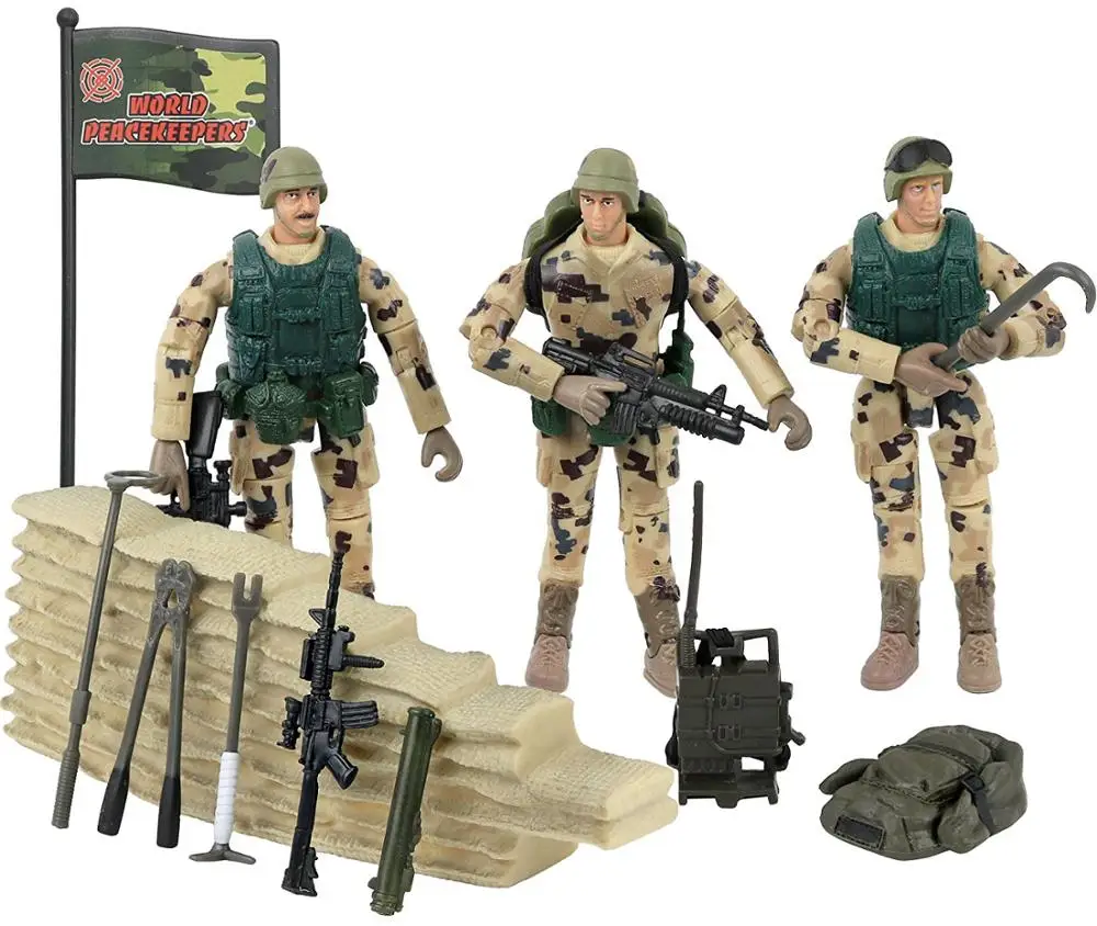 Army Men Toys Cheap Hot Sale Custom Military Plastic for Kids PVC OEM Weapon Novelty Military Toys for Children Color Window Box