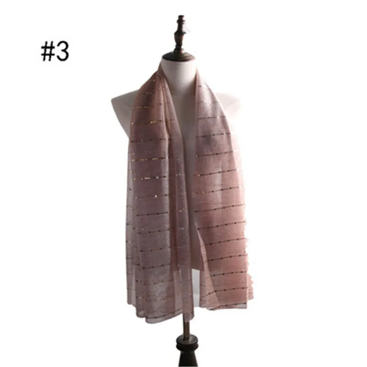 ALI-8  Malaysian Muslim Arab silk paillette hijab scarf
