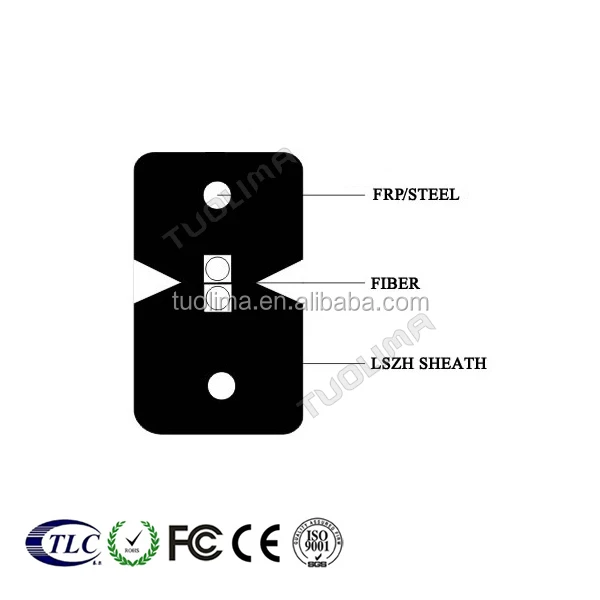 Надувательство фабрики сразу 1 2 4 6 ядро волоконно-оптический FTTH FTTX крытый падение кабель