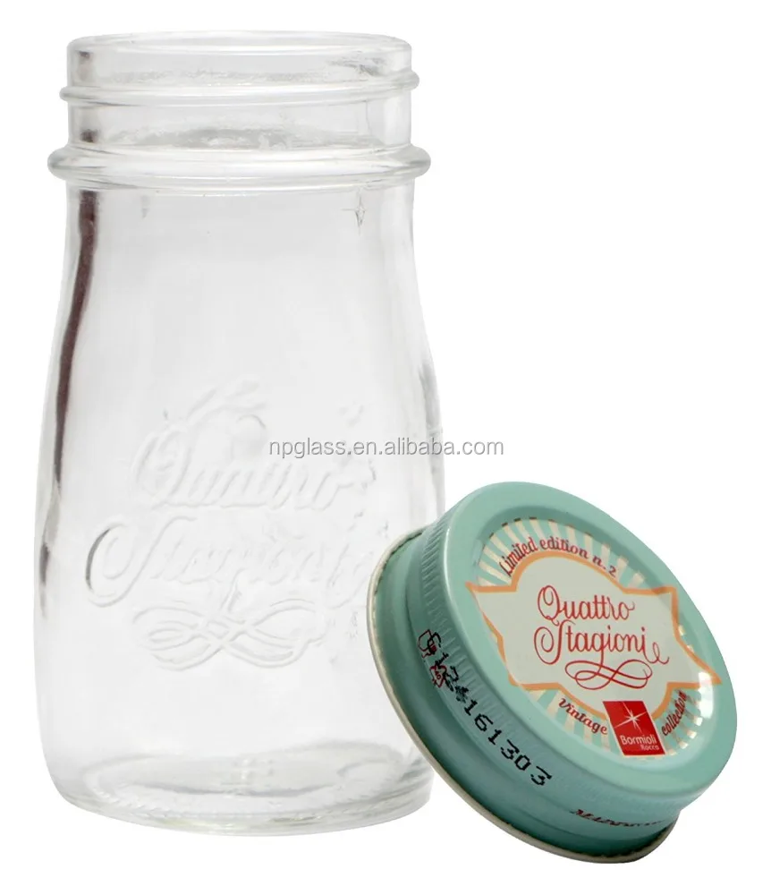 330ml four seasons clear glass milk bottles