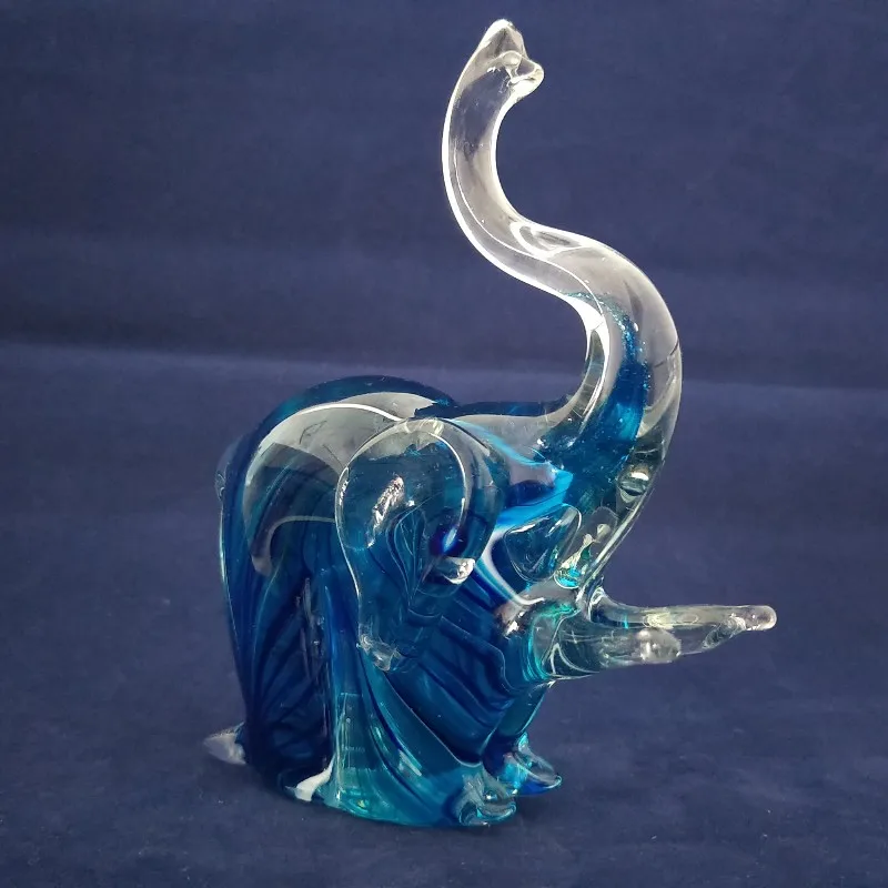 
miniature blown ornaments glass animals elephant statues 