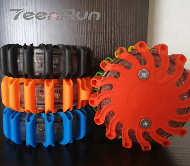 Traffic Warning 16LED Road Emergency Vehicle Flare Safety Portable Flares Flashing LED Warning Light With Magnet