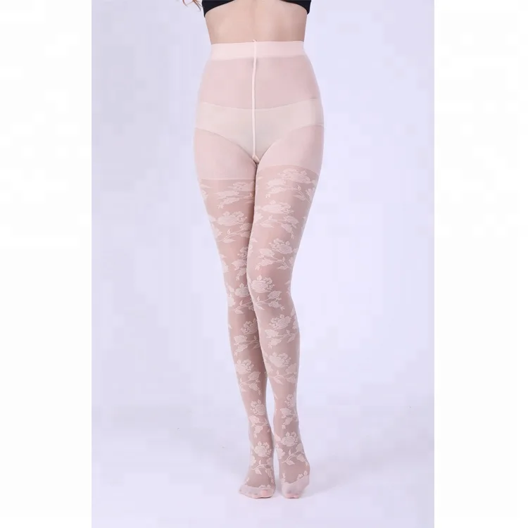 Custom Design Super Elastic Sexy Jacquard Soft Silk Stockings