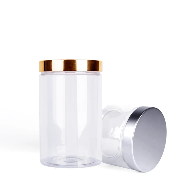 Custom 100g 100ml 200ml 250 ml 500 ml clear pet plastic jar