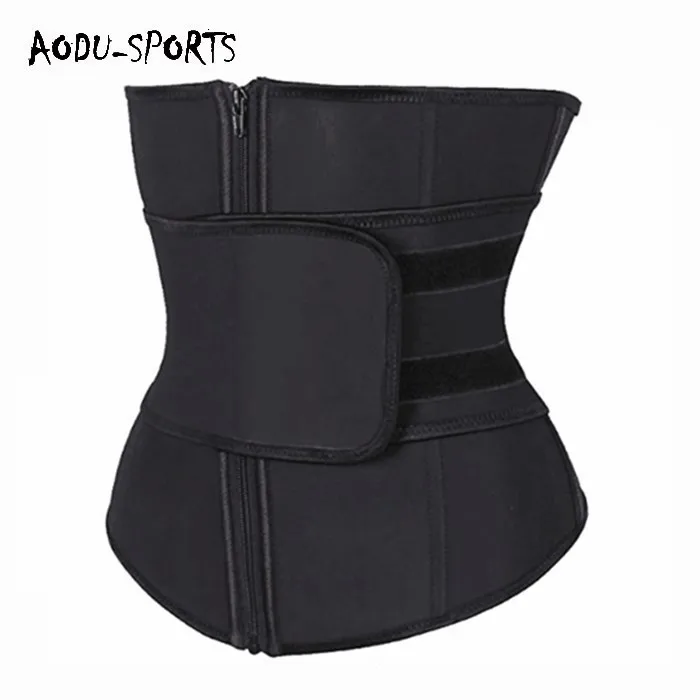 Высококачественный двухслойный неопреновый пояс для похудения на талии с передней молнией