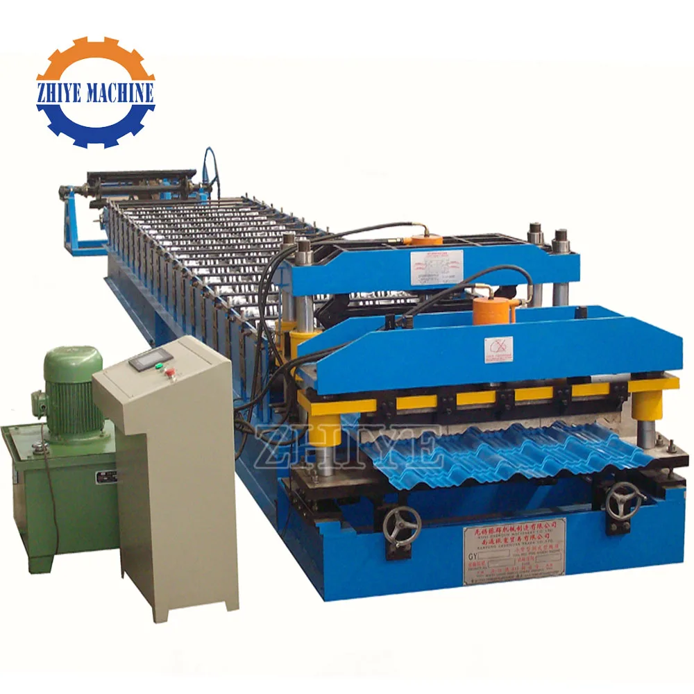 Aluminum Glazed Metal Pressing Iron Roofing Tile Machine /Glazed Tile Making Machine Step Tiles Roll Forming Machine