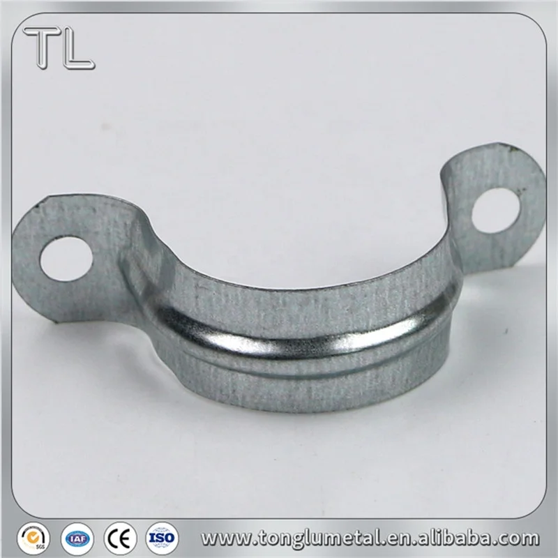 16mm 20mm 25mm 32mm Galvanized conduit half pipe hold clamp saddle with two hole