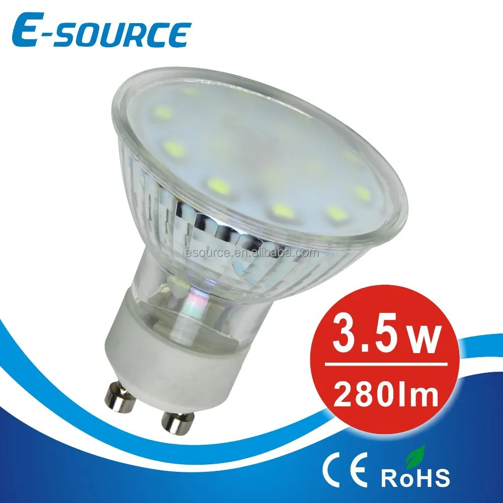 220 и 12 В 3 5 Вт CRI>90 GU10 стеклянный Светодиодный прожектор SMD2835