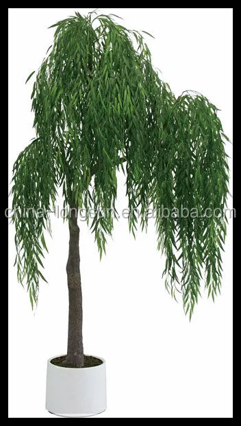 Высокая имитация искусственный плакучая ива дерево большой крытый led подсветка декоративные деревья парк сад декор