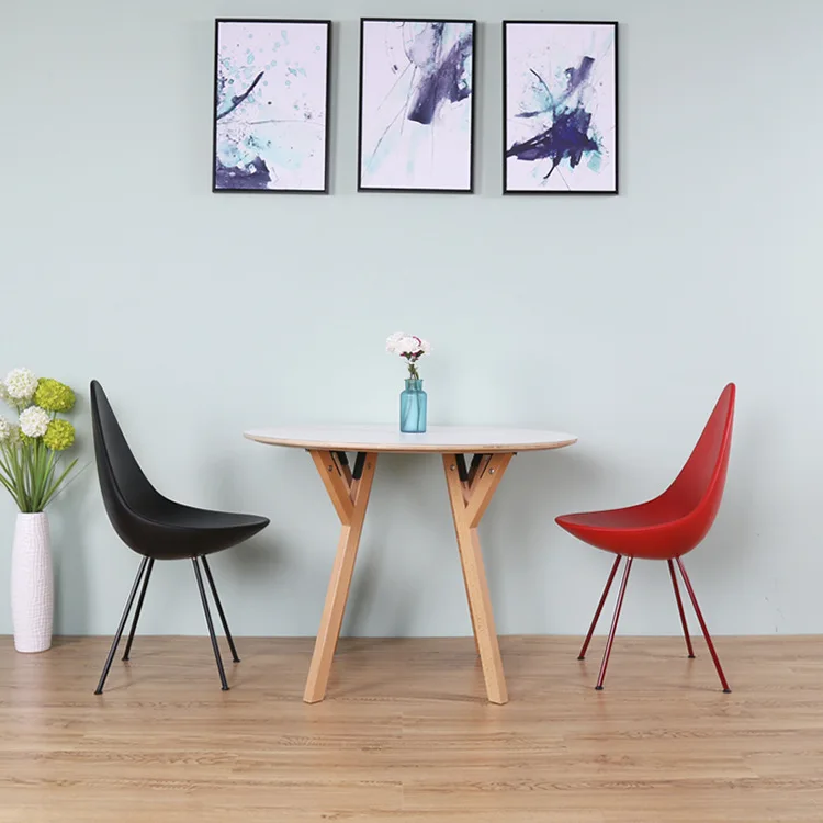 plastic PP ABS famous modern Designer Furniture Modern Dining Chairs Drop Chair