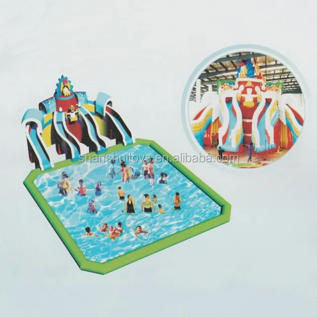 Commercial outdoor giant inflatable water park/ inflatable floating water park /inflatable pool with slide play equipment