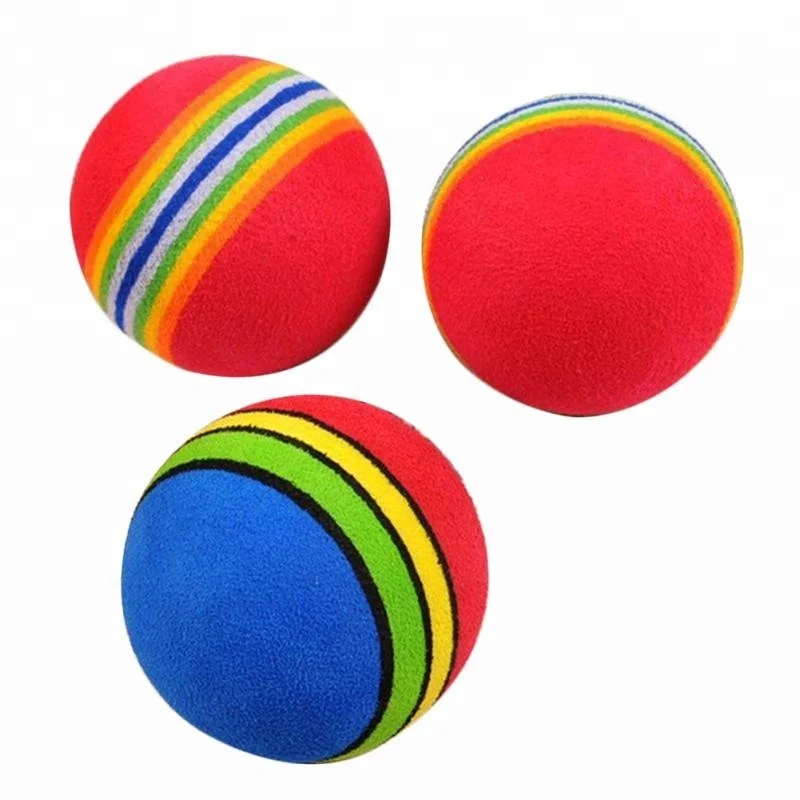 Amazon Best Seller EVA Foam Rainbow Color Cat Ball Toy eva foam stresstoy balls dog cat pet plush ball toys