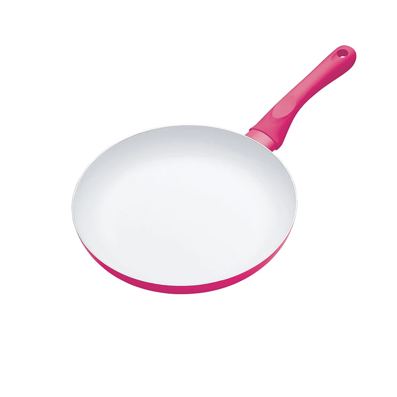 24cm Wood Grain Handle Ceramic Nonstick Fry Pan Cookware