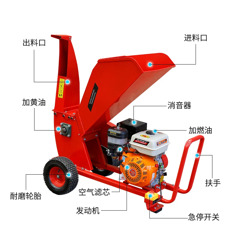 Fast to Ship In Stock Wood Crusher Super Power Fruit Tree Wood Carving Shredder Machine