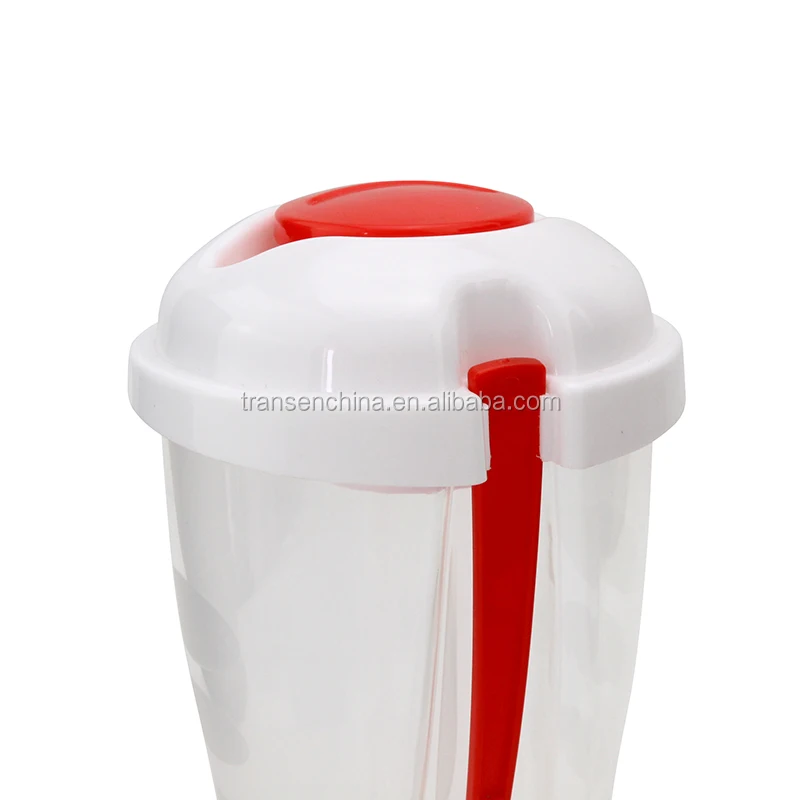 Hot sell wholesale promotional health vegetables mix cup BPA free plastic salad dressing shaker with fork food container