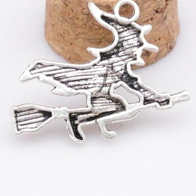 
tibetan silver metal alloy charms cartoon Halloween witch pendants charms for children DIY jewelry making 