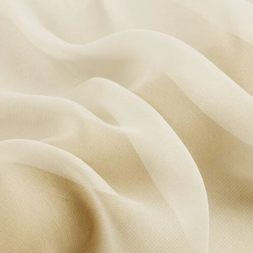 Howmay шелковая жоржеттная Ткань 8 момме 55 см 140 см 100% чистая шелковая ткань для шарфа платья юбки прозрачная легкая creme