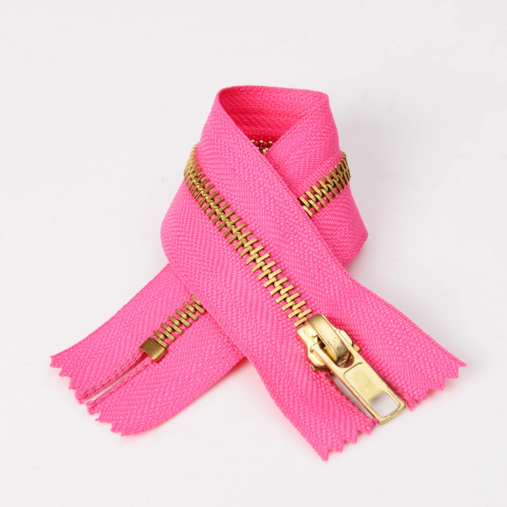 #5 Non Separating Gold Teeth Metal Brass Zipper