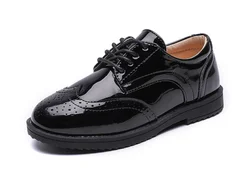 Обувь для школьников и выступлений Детская Классическая обувь для мальчиков черная обувь для униформы из искусственной кожи