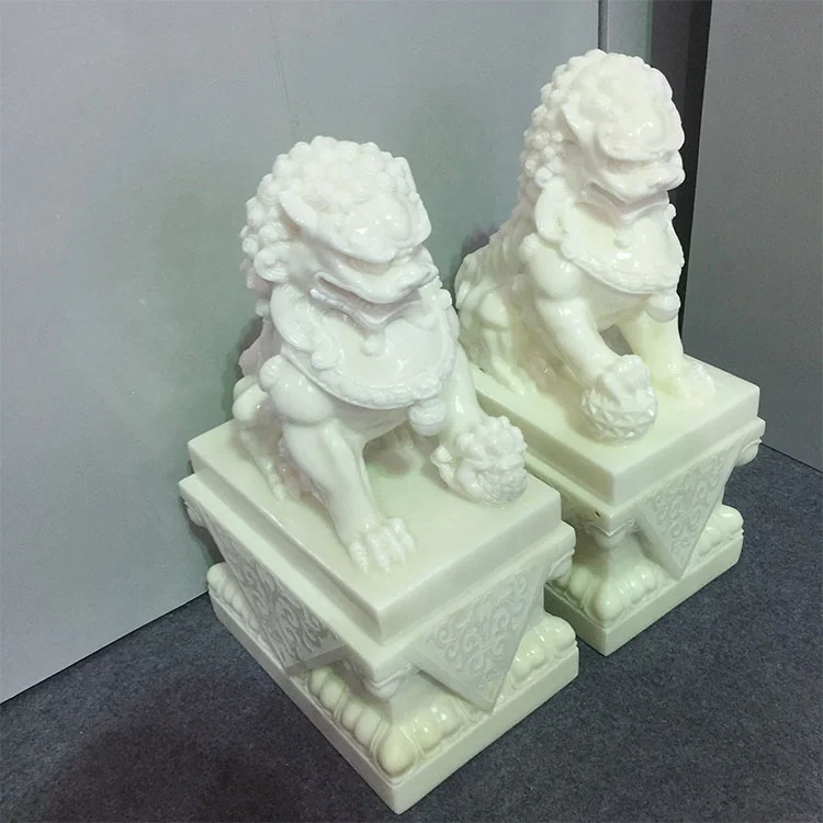 
Hot Sell White Marble Jade Lion sculpture for home decoration 