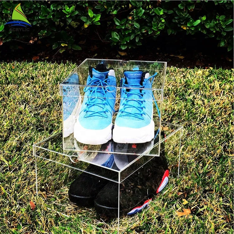 Excellent Quality Clear Acrylic Shoes Display Cases Custom Transparent Shoes Box