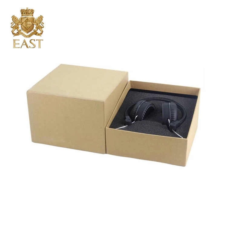 Cheap Price Square Brown Kraft Paper Gift Carton Packaging Box For Headphone Recycled Brown Kraft Paper Box