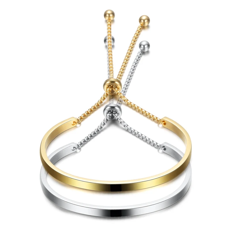 YK оптовая продажа, новый продукт, сделай сам, нержавеющая сталь, двухцветный Регулируемый Шарм, пустой браслет