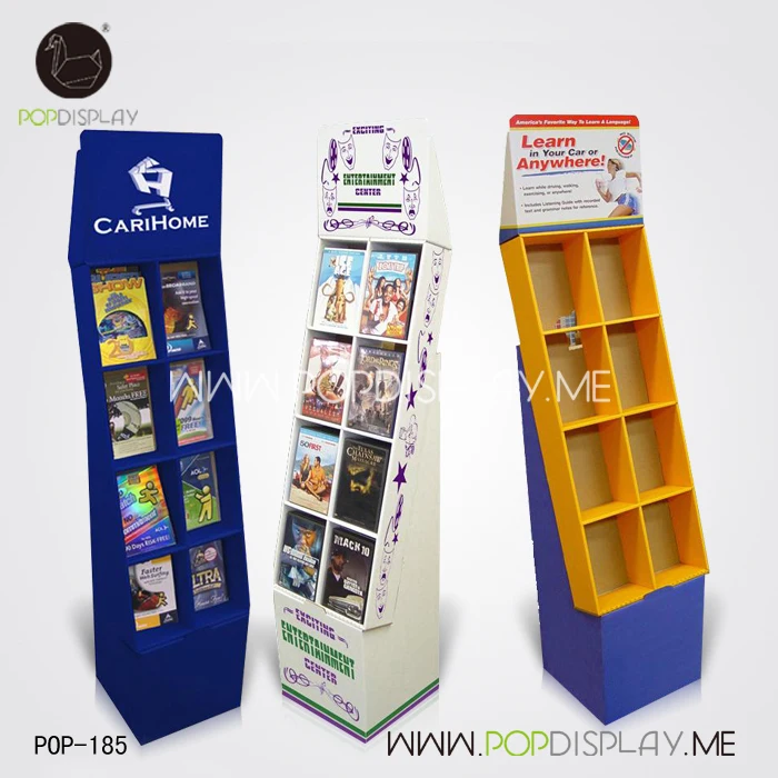 2024 HOT New Recycled Retail Player Floor Stand Cardboard Pocket Display For Dvd