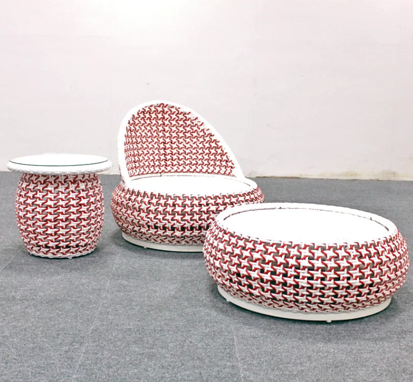 Outdoor patio furniture garden synthetic rattan furniture round lounge sofa