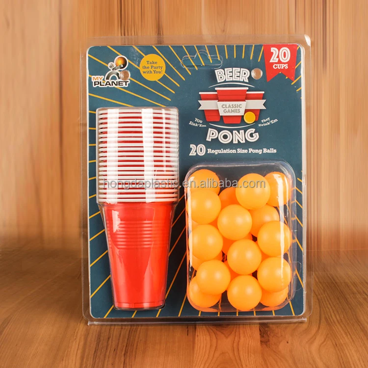 16OZ Red PP Disposable Plastic Beer Pong Set Cup for Party Game