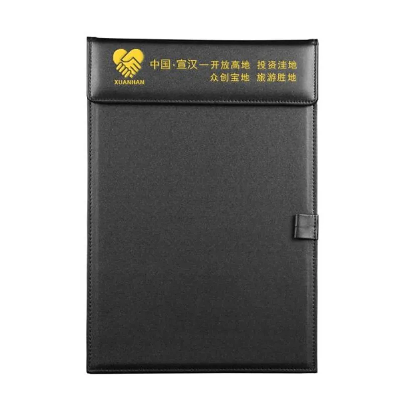 Office Stationery A4 Leather Paper Clip Board with Magnet Clip