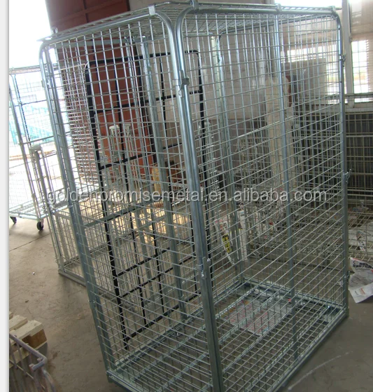 Four Sided Jumbo Security Roll Pallet Cargo Trolley Demountable Roll Cage Roll Container