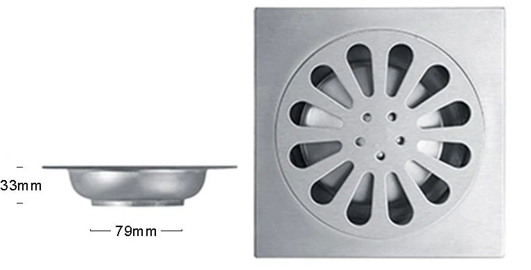 Sanitary ware casting stainless steel bathroom thin cover floor drain trap