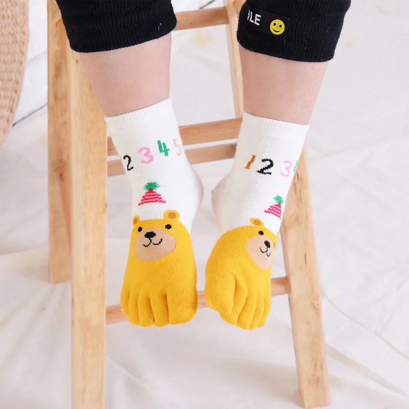 
wholesale baby cute cotton ankle socks lovely children cartoon five toe finger socks 