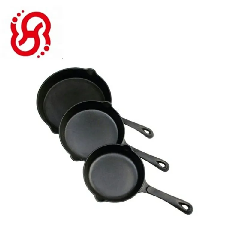 
Pre-seasoned cast iron cookware long /short handle frying pans & skillets 
