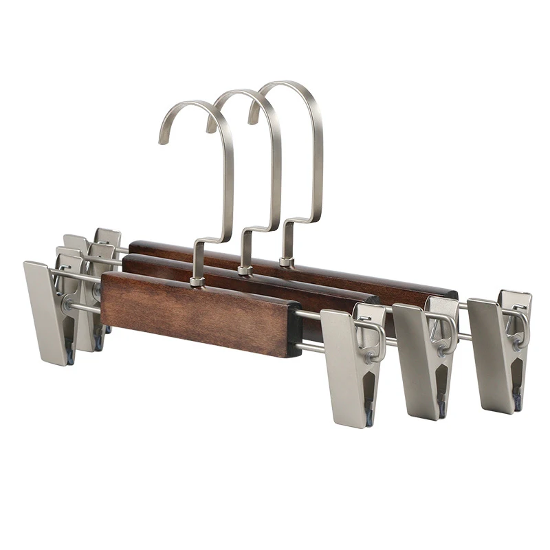 Wholesale custom antique coat underwear clothes children woman mens wooden trouser pants hanger