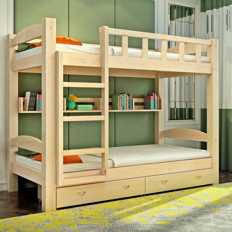 Modern Popular Hot Sell Cheap Pine Wood Bunk Bed For Kids