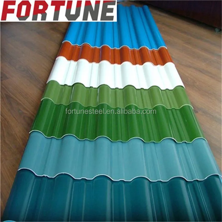 color coated galvanized steel sheet metal 0.38x836mm wave type light blue corrugated iron roofing