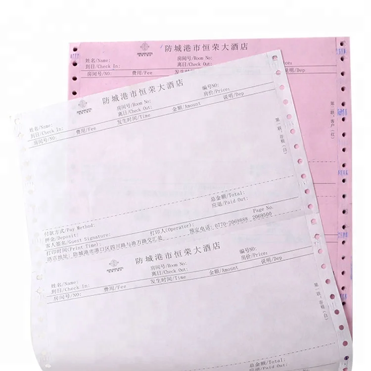 ISO 9001 Carbonless Paper Factory Competitive Price  NCR Paper Custom Logo Continous Paper from China