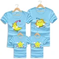 2016 Hot Sale Summer Family Looks Mother Father Baby Cotton Beach Short sleeved T shirt Cartoon