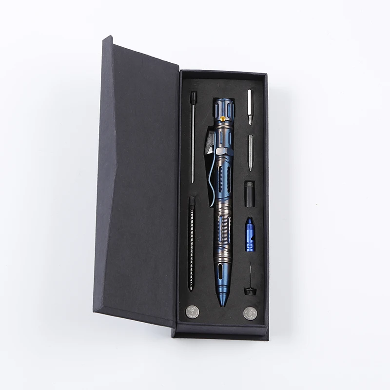 
2021 New Design Multifunction Glass Breaking Self-Defense Tactical Pen with Flashlight Whistle 